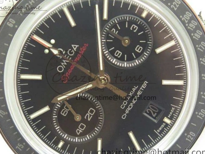 0317 TechFriendly SpeedMaster MoonWatch SS OMF 1:1 Best Edition Black Red Dial On SS Bracelet A9300 V 8092